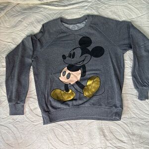 Disney Men's Gray Mickey Mouse Crewneck Sweater